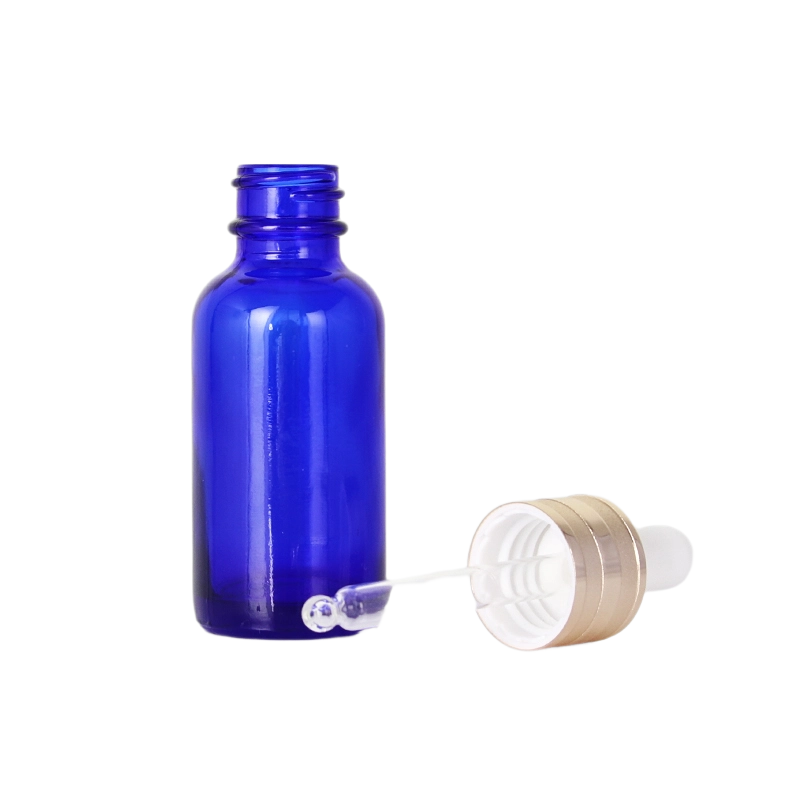 毎日の使用のための 30 ml ブルー ガラス エッセンシャル オイル ボトル